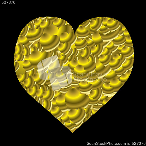 Image of gold love heart mini