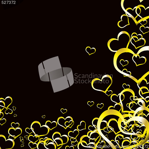 Image of love heart gold background