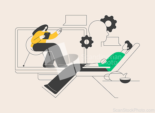 Image of Online therapy abstract concept vector illustration.