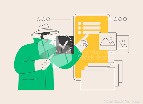 Image of Private investigation abstract concept vector illustration.