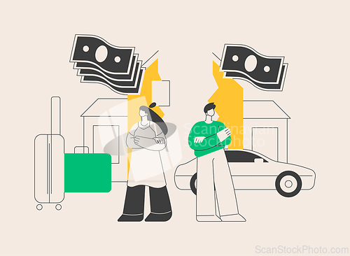 Image of Property division abstract concept vector illustration.