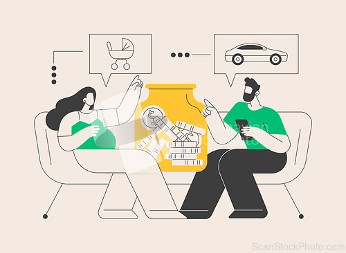 Image of Family budget planning abstract concept vector illustration.