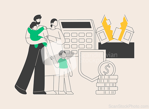 Image of Anti-crisis family budget abstract concept vector illustration.