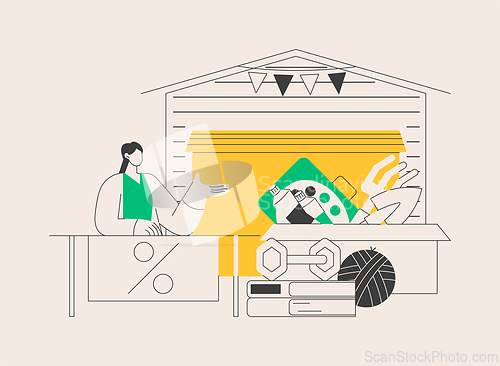 Image of Garage sale abstract concept vector illustration.