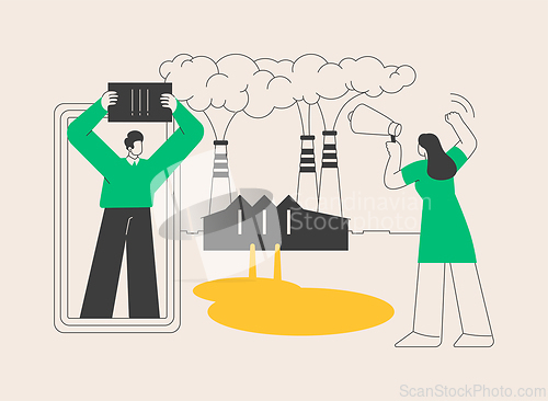 Image of Eco-shaming abstract concept vector illustration.