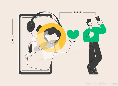 Image of Virtual influencer abstract concept vector illustration.