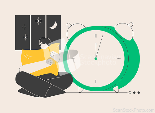 Image of Sleep deprivation abstract concept vector illustration.