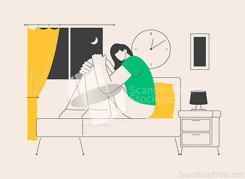 Image of Sleep behavior disorder abstract concept vector illustration.