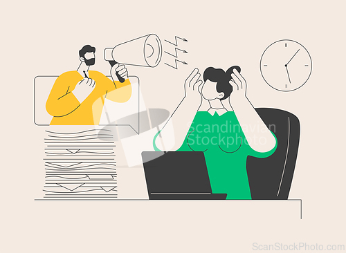 Image of Work pressure abstract concept vector illustration.