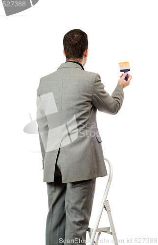 Image of Businessman Painting A Sign