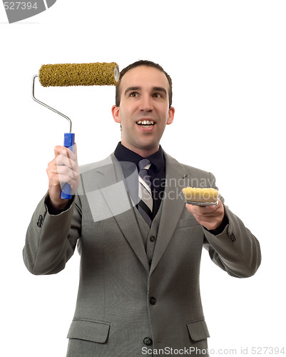 Image of Businessman Painting Your Text