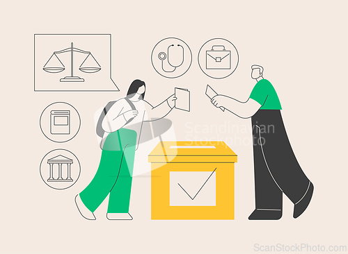 Image of Youth rights abstract concept vector illustration.