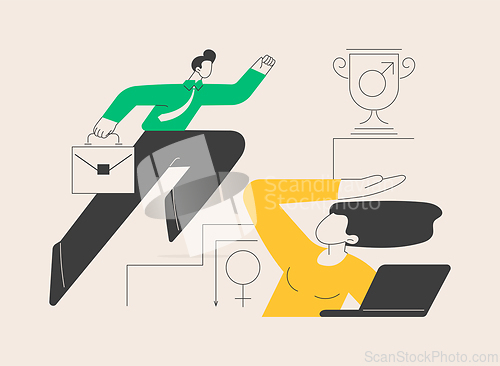 Image of Workplace discrimination abstract concept vector illustration.