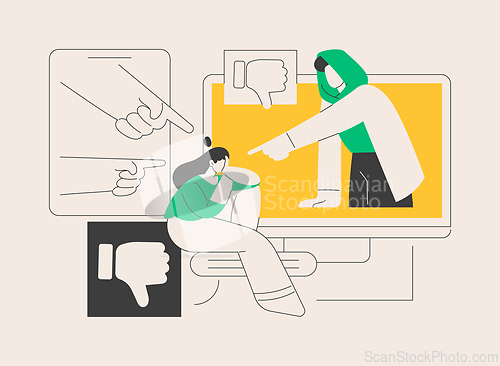 Image of Internet criticism abstract concept vector illustration.
