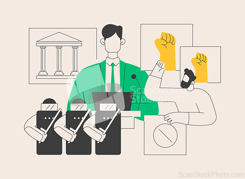 Image of Political protest abstract concept vector illustration.
