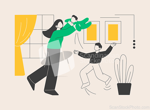 Image of Single parent abstract concept vector illustration.
