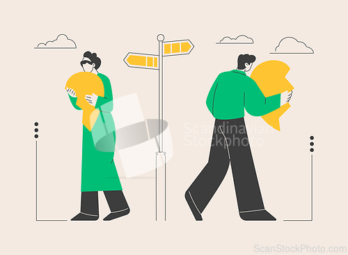 Image of Separated person abstract concept vector illustration.