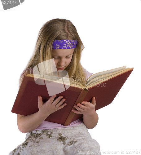 Image of Girl Reading Old Book
