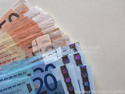 Image of Euro (EUR) notes, European Union (EU) with copy space