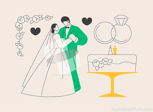 Image of Mixed marriage abstract concept vector illustration.