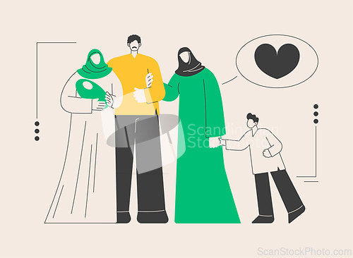 Image of Polygamy abstract concept vector illustration.