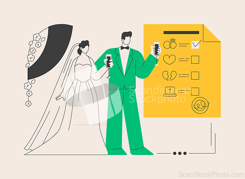 Image of Marital status abstract concept vector illustration.