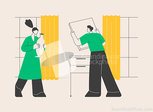 Image of Home decoration abstract concept vector illustration.