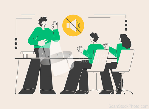 Image of Sign language classes abstract concept vector illustration.