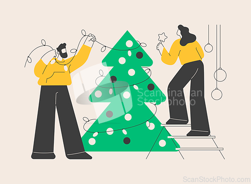 Image of Holiday celebration abstract concept vector illustration.