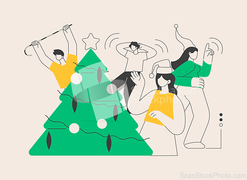Image of Christmas party abstract concept vector illustration.