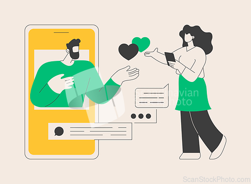 Image of Online relationships abstract concept vector illustration.