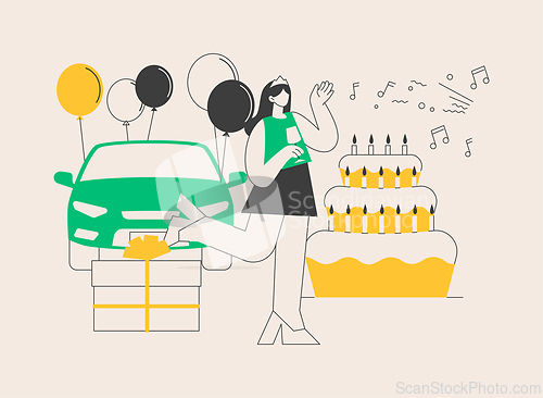 Image of Birthday party abstract concept vector illustration.