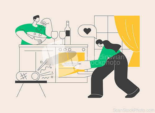 Image of Home cooking abstract concept vector illustration.