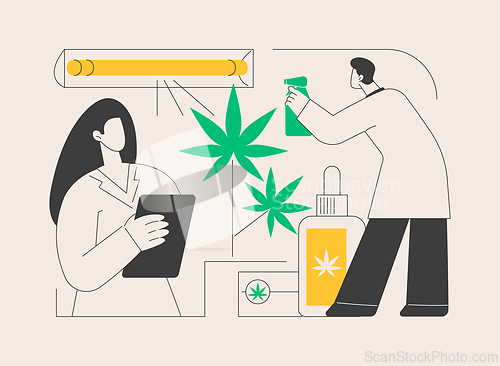 Image of Cannabis cultivation abstract concept vector illustration.