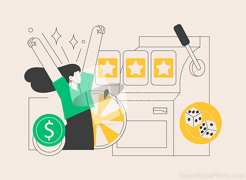 Image of Slot machine abstract concept vector illustration.