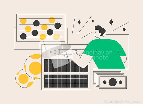 Image of Lottery game abstract concept vector illustration.