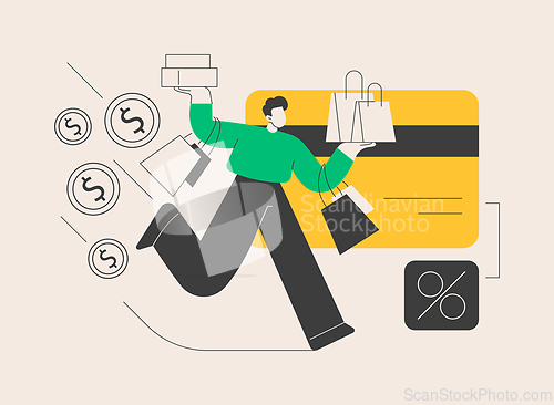 Image of Overspending abstract concept vector illustration.