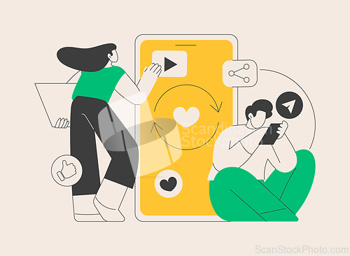 Image of Mindlessly scrolling abstract concept vector illustration.