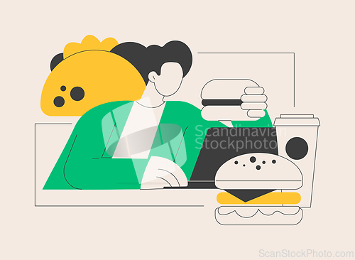 Image of Snacking non-stop abstract concept vector illustration.