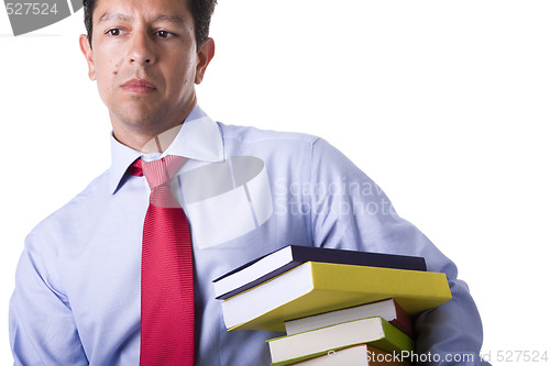 Image of businessman with books