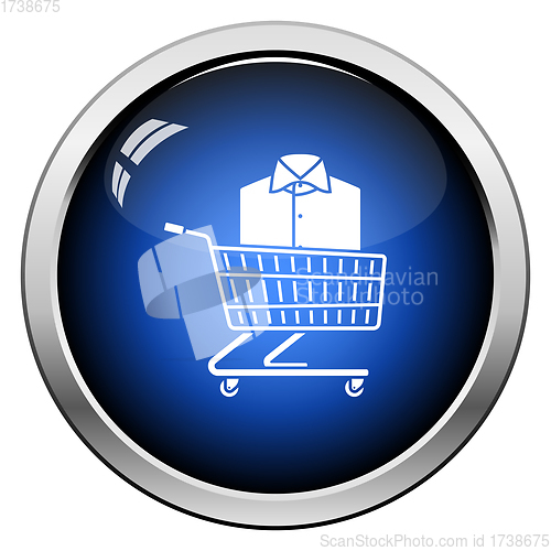 Image of Shopping Cart With Clothes (Shirt) Icon
