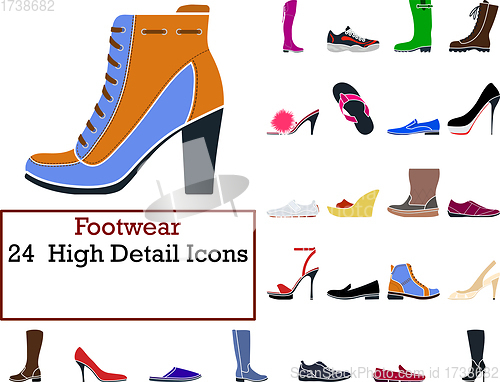 Image of Footwear Icon Set