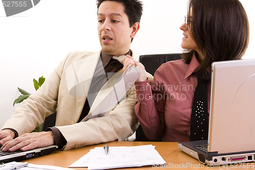 Image of businesswoman harassment