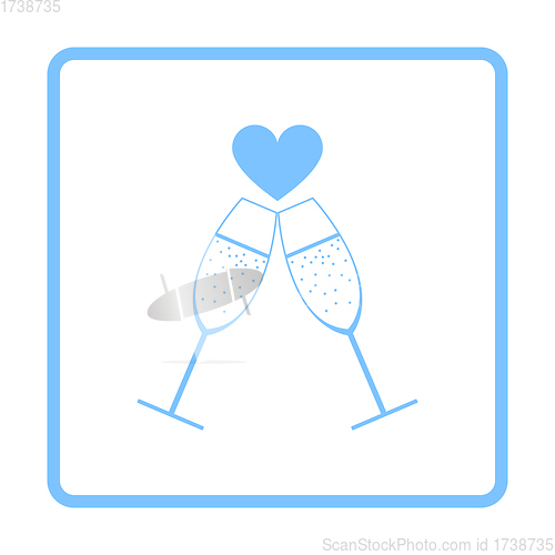 Image of Champagne Glass With Heart Icon