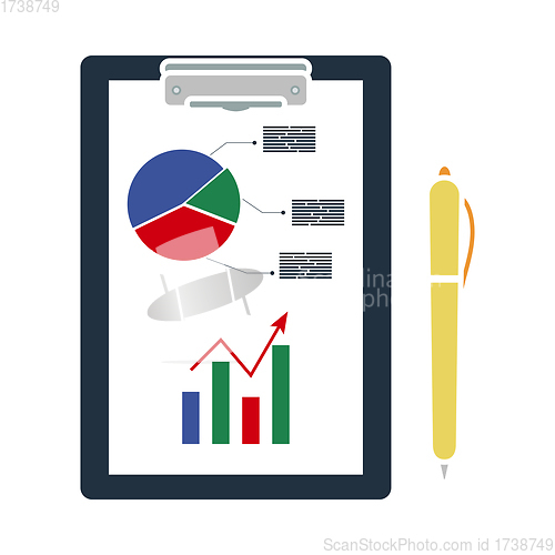 Image of Writing Tablet With Analytics Chart Icon