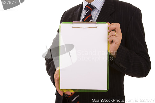 Image of holding a blank clipboard