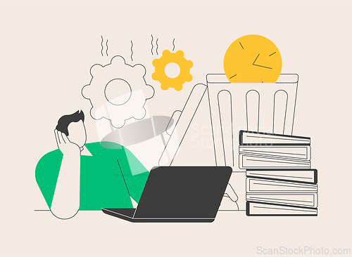 Image of Procrastination abstract concept vector illustration.