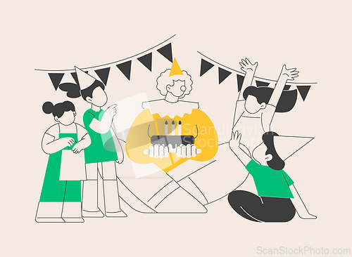 Image of Kids birthday abstract concept vector illustration.