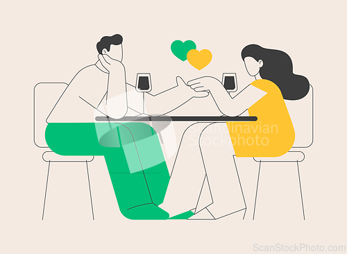 Image of Romantic date abstract concept vector illustration.