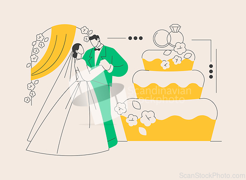 Image of Wedding party abstract concept vector illustration.